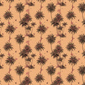 Vintage Palm Tree Mural Wallpaper — Soft Peach Tropical Print Mural Wallpaper - room preview 04