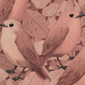 Rustic Songbird Mural Wallpaper — Soft Rose Botanical Pattern Mural Wallpaper - room preview 04