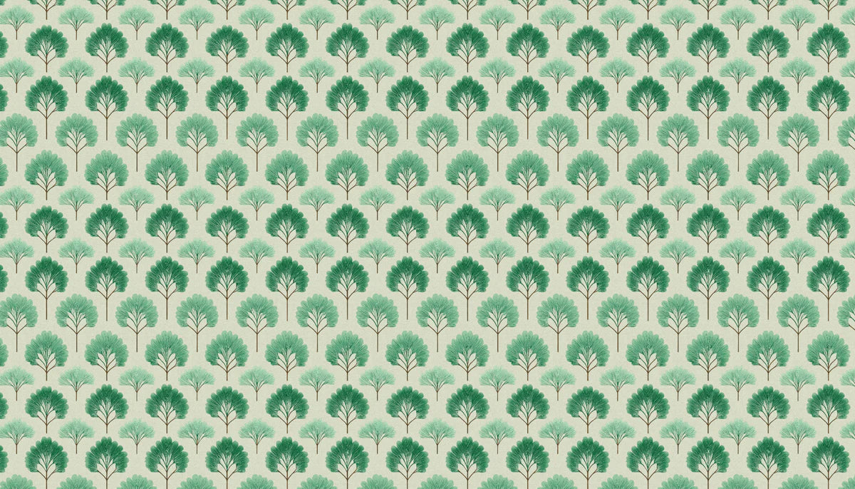 Stylized Forest Grid Mural Wallpaper — Minimalist Nature Print Mural Wallpaper - room preview 04