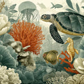 Underwater Botanical Coral Reef Mural Wallpaper for Coastal Spaces Mural Wallpaper - room preview 04