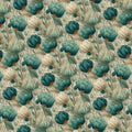 Teal and Cream Botanical Mural Wallpaper — Vintage Floral Style Mural Wallpaper - room preview 04