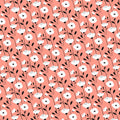 Graphic Poppy Floral Mural Wallpaper — Modern Coral and Black Print Mural Wallpaper - room preview 04