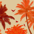 Sun-Drenched Tropical Palm Mural Wallpaper in Terracotta Mural Wallpaper - room preview 04