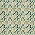Stylized Botanical Mural Wallpaper — Green and Beige Leaf Pattern Mural Wallpaper - room preview 04