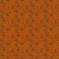 Vintage Botanical Bird Mural Wallpaper in Burnt Orange and Gold Mural Wallpaper - room preview 04
