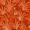 Rust Tropical Birds Mural Wallpaper — Bohemian Botanical Art Mural Wallpaper - room preview 04