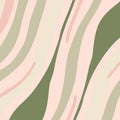 Abstract Organic Stripe Mural Wallpaper — Sage and Blush Fluid Lines Mural Wallpaper - room preview 04
