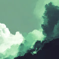 Ethereal Green Cloudscape Mural Wallpaper — Impressionist Style Mural Wallpaper - room preview 04
