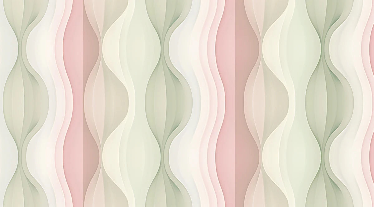 Soft Wave Panel Mural Wallpaper — Modern Fluid Abstract Decor Mural Wallpaper - room preview 04