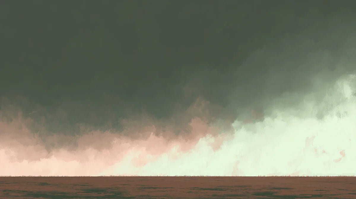 Stormy Horizon Mural Wallpaper — Moody Abstract Landscape Mural Wallpaper - room preview 04