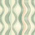 Mid-Century Wavy Stripe Mural Wallpaper — Soft Retro Curves Mural Wallpaper - room preview 04