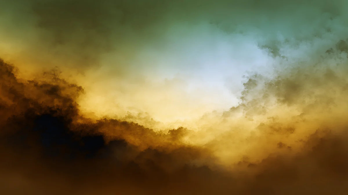 Luminous Nebula Mural Wallpaper — Abstract Ethereal Cloudscape Mural Wallpaper - room preview 04