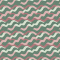 Retro Wavy Stripe Mural Wallpaper — Mid-Century Geometric Pattern Mural Wallpaper - room preview 04