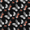 Monochrome Butterfly Mural Wallpaper — Dramatic Graphic Design Mural Wallpaper - room preview 04