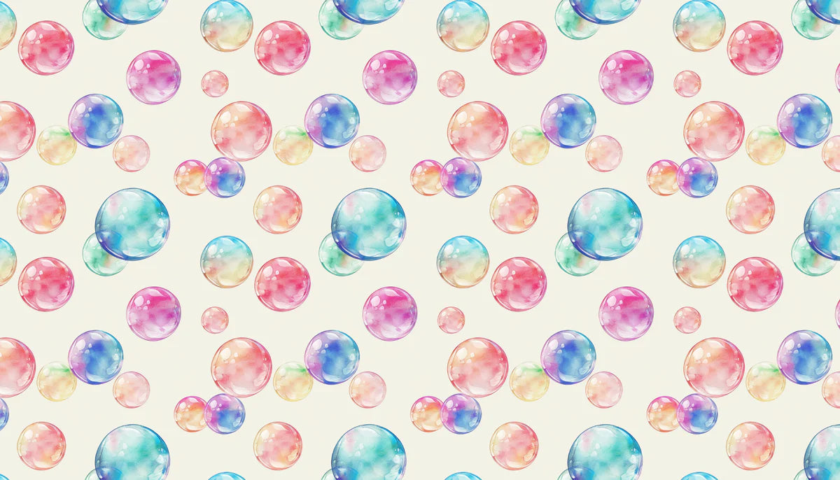 Watercolor Bubbles Mural Wallpaper — Soft Pastel Art Mural Wallpaper - room preview 04