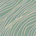 Wavy Line Mural Wallpaper in Sage Green and Soft Cream Mural Wallpaper - room preview 04