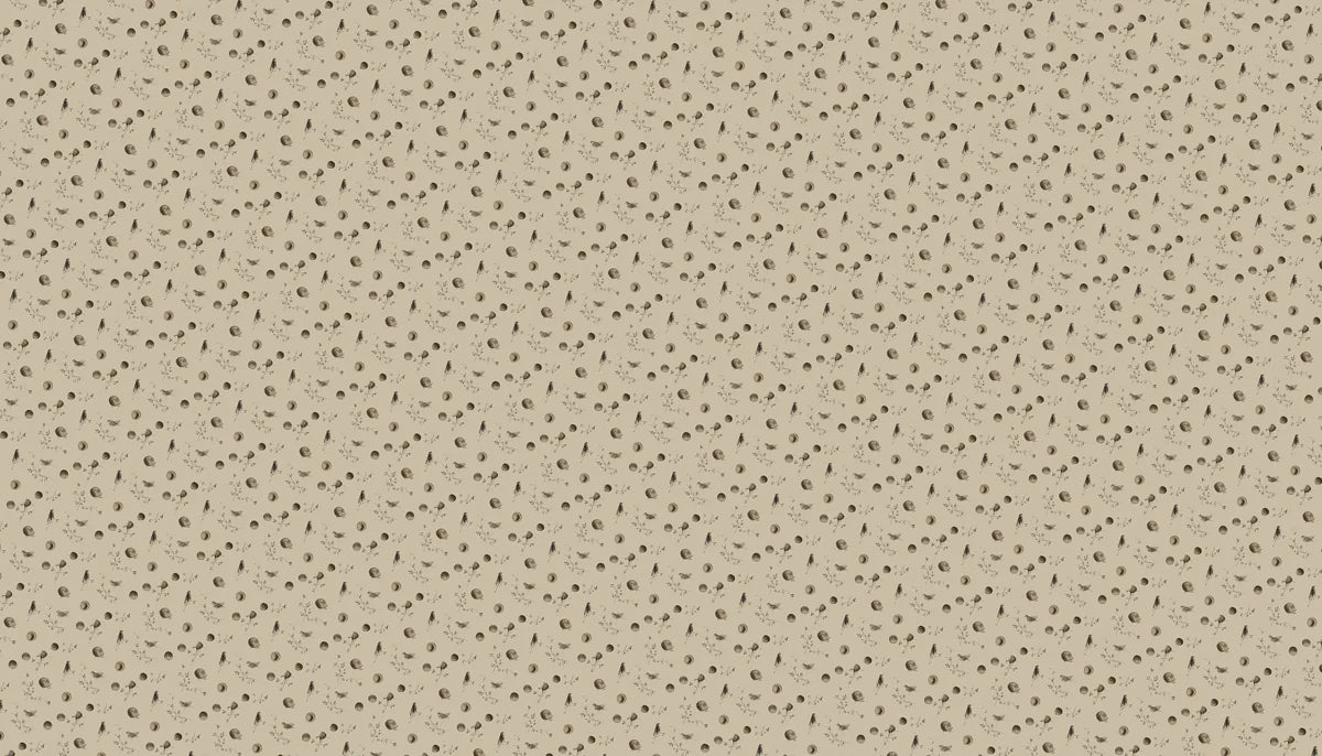 Celestial Bird and Moon Mural Wallpaper in Warm Earthy Tones Mural Wallpaper - room preview 04