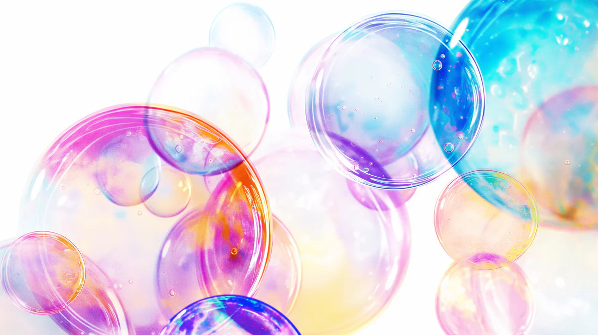 Iridescent Bubble Mural Wallpaper — Playful Abstract Design Mural Wallpaper - room preview 04