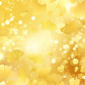 Gilded Ginkgo Leaf Mural Wallpaper — Luminous Gold Botanical Mural Wallpaper - room preview 04