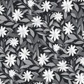 Monochrome Wildflower Mural Wallpaper — Botanical Line Art Mural Wallpaper - room preview 04