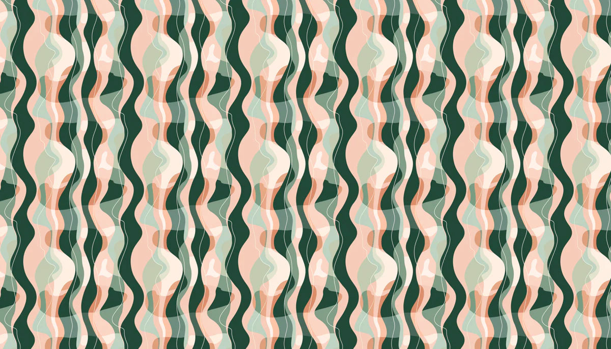 Abstract Organic Wave Mural Wallpaper — Modern Fluid Pattern Mural Wallpaper - room preview 04