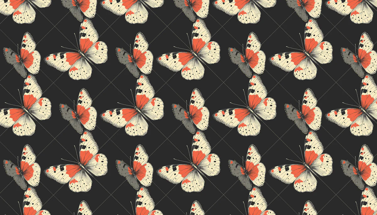 Monarch Butterfly Mural Wallpaper — Modern Graphic Motif Mural Wallpaper - room preview 04