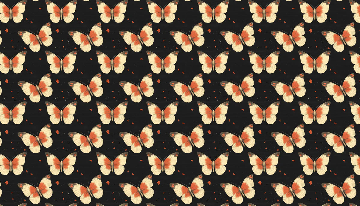 Monarch Butterfly Mural Wallpaper — Dramatic Midnight Pattern Mural Wallpaper - room preview 04
