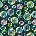 Watercolor Bubble Cluster Mural Wallpaper in Deep Forest Green Mural Wallpaper - room preview 04