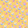 Watercolor Bubble Mural Wallpaper — Playful Yellow and Blue Mural Wallpaper - room preview 04