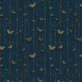 Gilded Butterfly Vertical Mural Wallpaper in Navy and Gold Mural Wallpaper - room preview 04