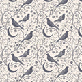 Crescent Moon & Perched Bird Mural Wallpaper —Monochromatic Sketch Mural Wallpaper - room preview 04