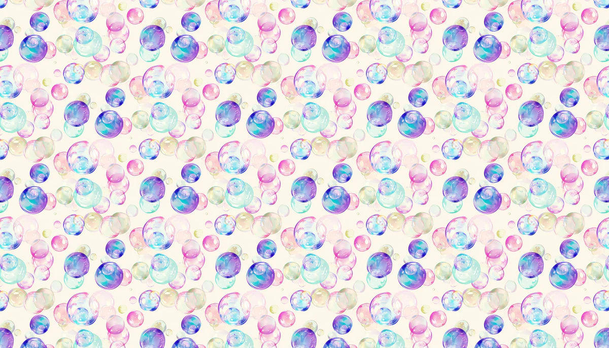 Floating Bubbles Mural Wallpaper — Soft Pastel Art Mural Wallpaper - room preview 04