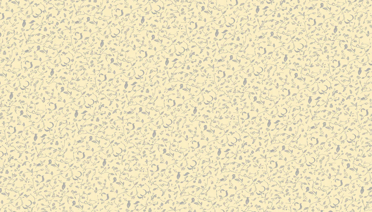 Celestial Bird and Moon Micro-Pattern Mural Wallpaper - room preview 04
