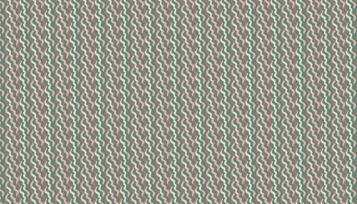 Wavy Vertical Stripe Mural Wallpaper — Soft Sage and Blush Mural Wallpaper - room preview 04