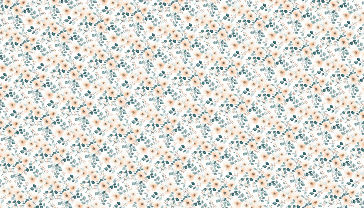 Dainty Watercolor Wildflower Mural Wallpaper — Soft Pastel Floral Mural Wallpaper - room preview 04