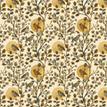 Autumnal Bird and Branch Mural Wallpaper in Golden Ochre Mural Wallpaper - room preview 04