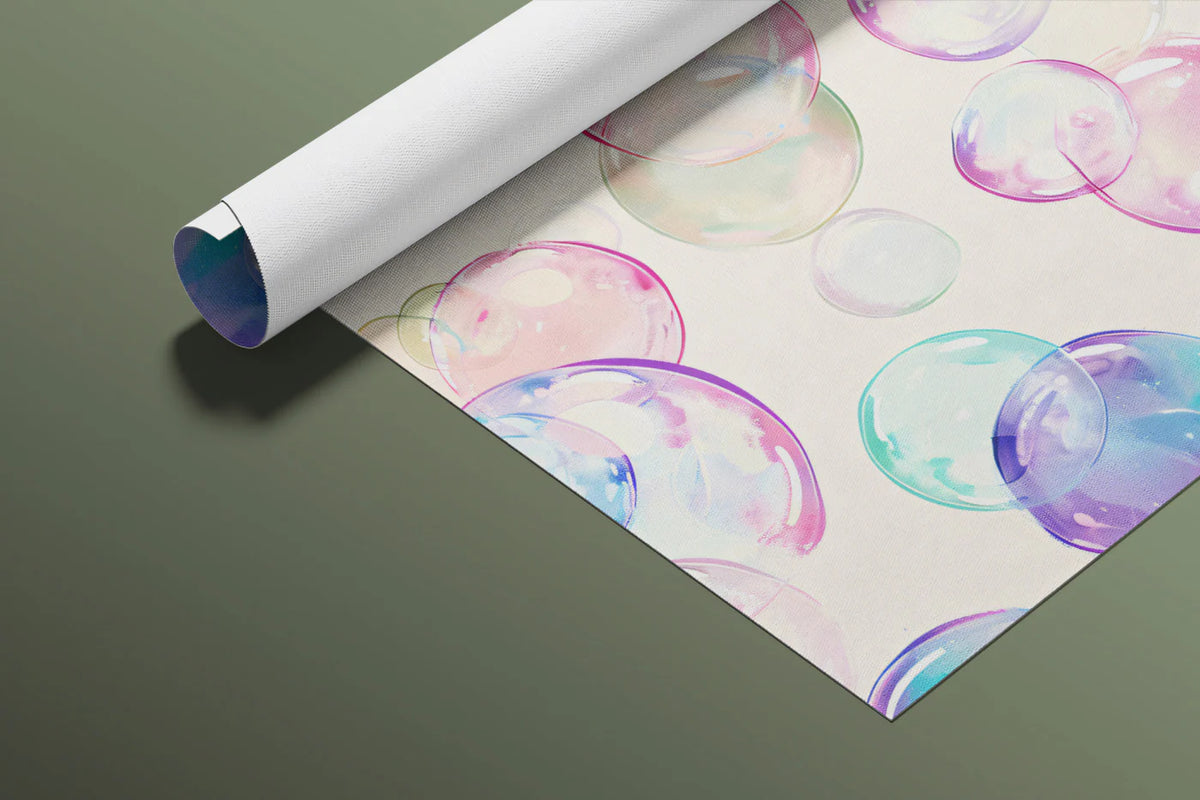 Floating Bubbles Mural Wallpaper — Soft Pastel Art Mural Wallpaper - room preview 04