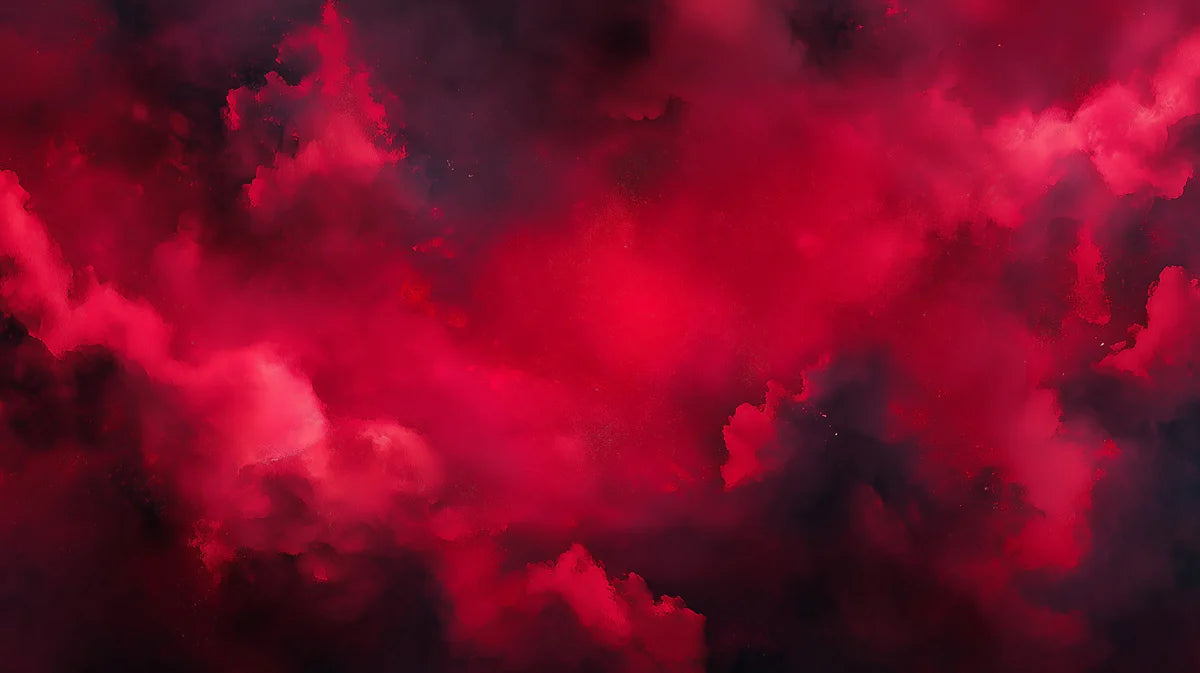 Crimson Smoke Cloud Mural Wallpaper — Dramatic Abstract Design Mural Wallpaper - room preview 04
