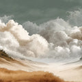 Golden Prairie and Stormy Sky Mural Wallpaper — Impressionistic Art Mural Wallpaper - room preview 04