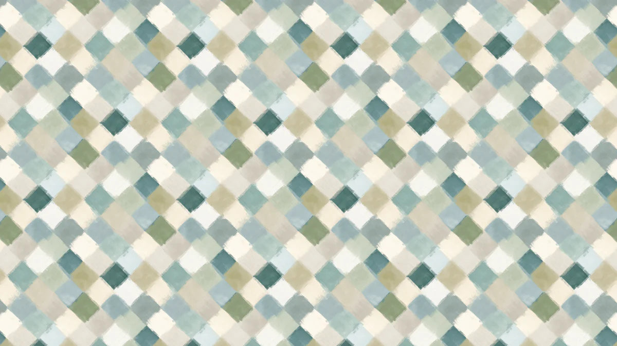 Brushstroke Diamond Mural Wallpaper — Soft Muted Geometric Mural Wallpaper - room preview 04