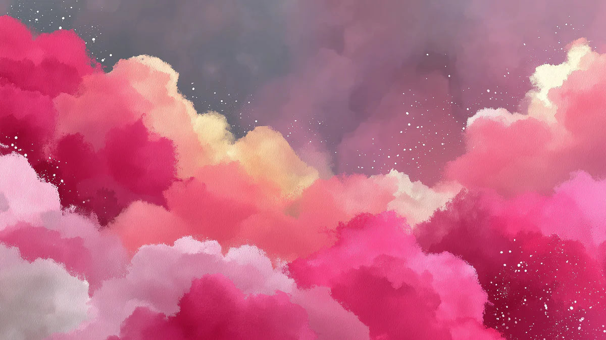 Twilight Nebula Mural Wallpaper — Abstract Sky and Pink Clouds Mural Wallpaper - room preview 04