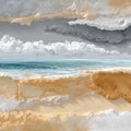 Coastal Layers Mural Wallpaper — Textured Seascape Art Mural Wallpaper - room preview 04