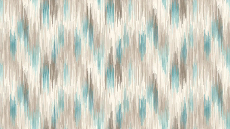 Papier peint mural à rayures Ikat abstraites – Papier peint mural à motifs doux sarcelle et taupe printable artwork
