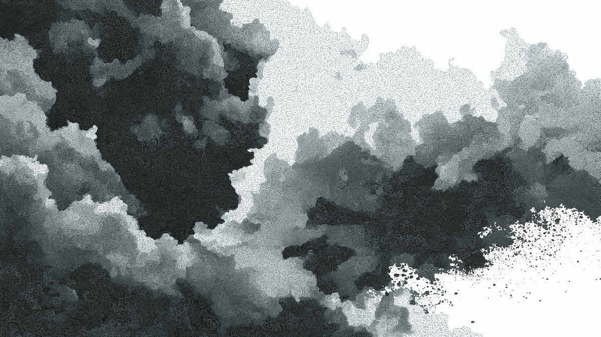 Abstract Gray Cloud Mural Wallpaper Textured Urban Grunge Mural Wallpaper - room preview 04