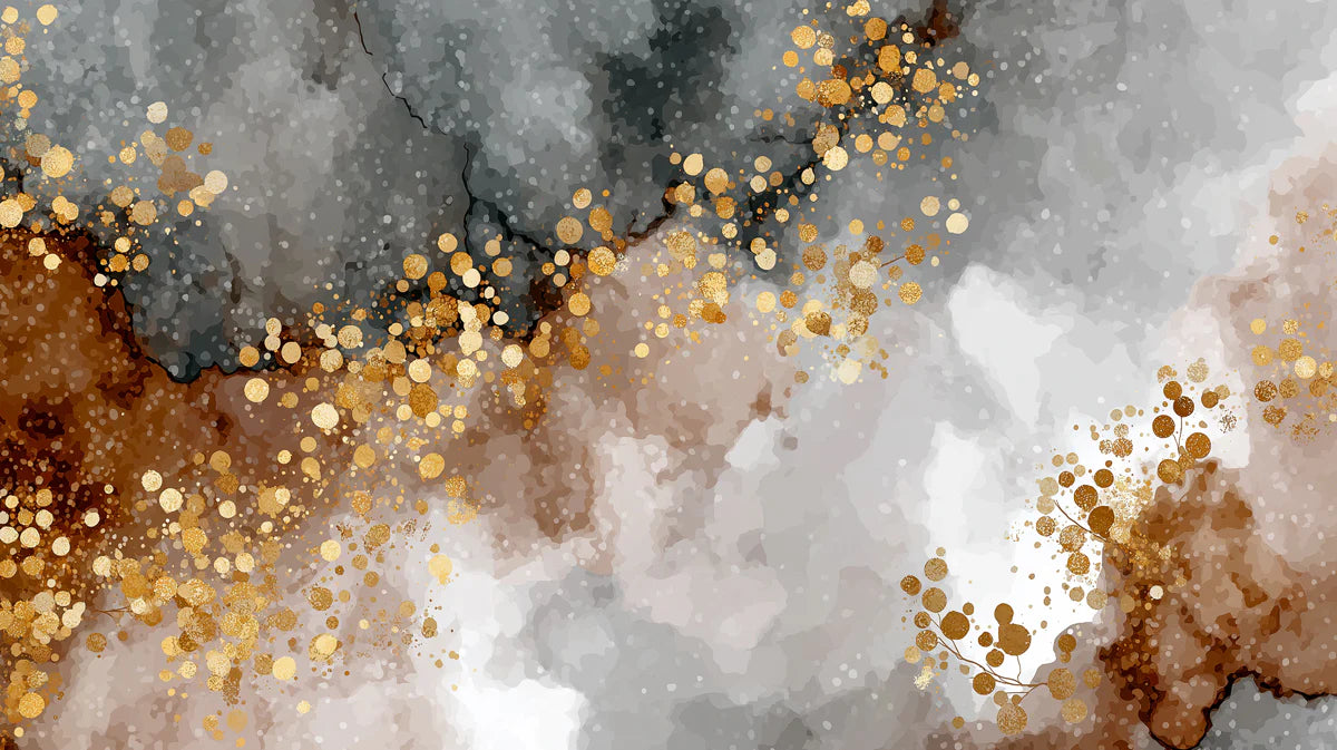 Abstract Gold Dust Marble Mural Wallpaper — Modern Glamour Mural Wallpaper - room preview 04