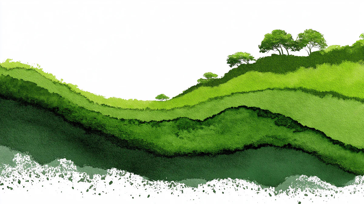 Abstract Green Hillside Mural Wallpaper — Painterly Landscape Mural Wallpaper - room preview 04