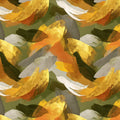 Abstract Brushstroke Mural Wallpaper — Gold and Olive Art Mural Wallpaper - room preview 04