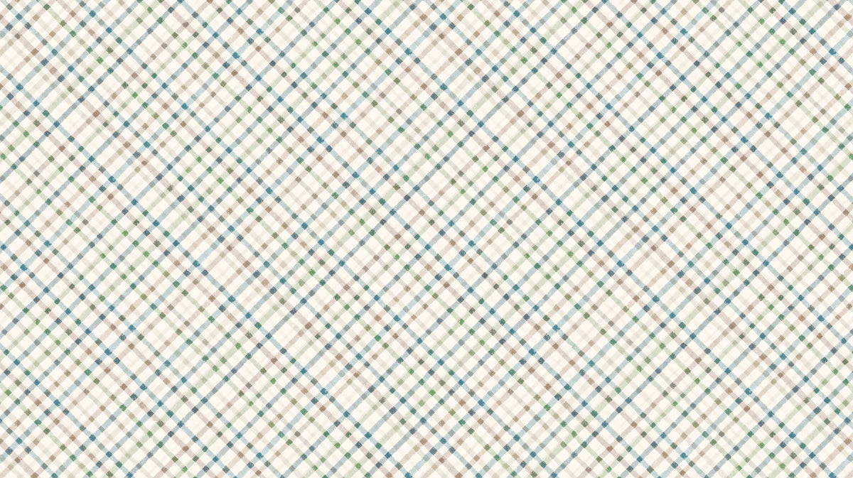 Diagonal Plaid Mural Wallpaper — Muted Earth Tone Check Mural Wallpaper - room preview 04