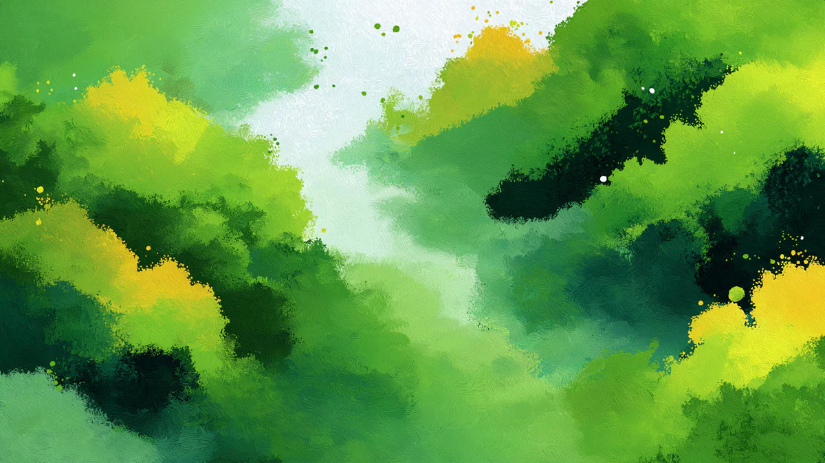 Abstract Green Brushstroke Mural Wallpaper — Expressive Wall Art Mural Wallpaper - room preview 04