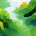 Abstract Green Brushstroke Mural Wallpaper — Expressive Wall Art Mural Wallpaper - room preview 04